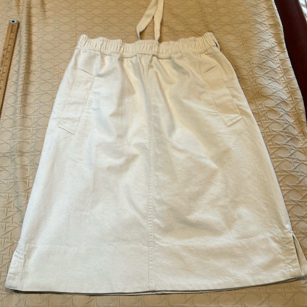 MHL Margaret Howell cotton twill off white straight skirt size M EUC